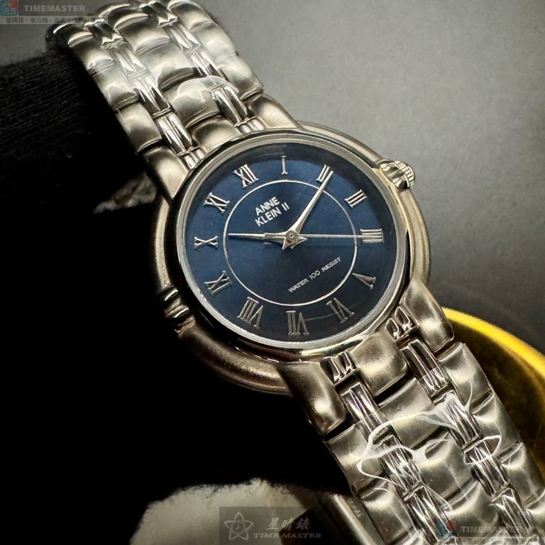 [星晴錶業]ANNE KLEIN手錶,34mm,AN00542寶藍色錶面銀錶殼銀色精鋼錶帶款, , large