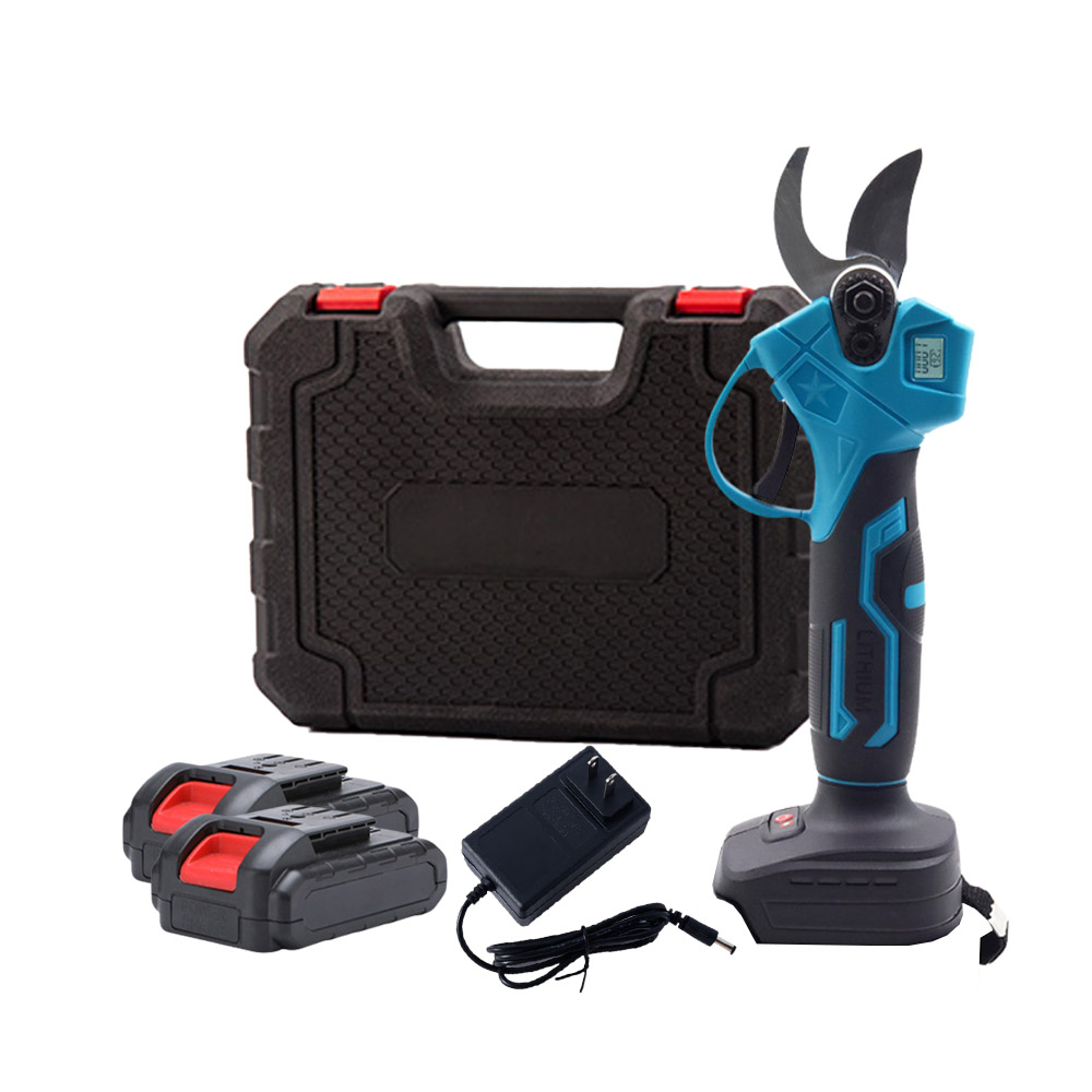 Brushless lithium battery pruning shears (5-cell, 2-battery, 1-charger, plastic case with display), , large
