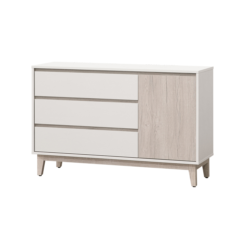 【唯熙傢俱】紀薇橡木雙色4尺抽屜櫃, , large