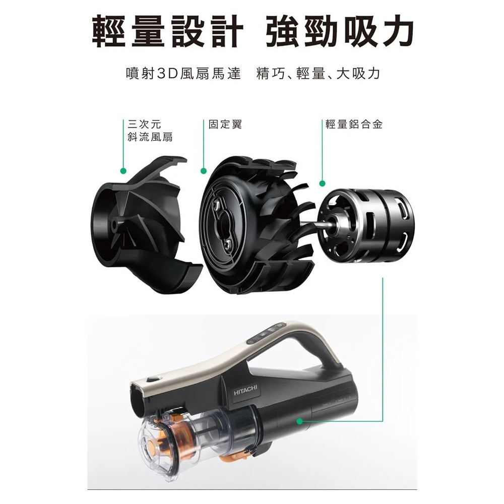 HITACHI 日立 直立手持兩用無線吸塵器 香檳金 PVXL300KT, , large