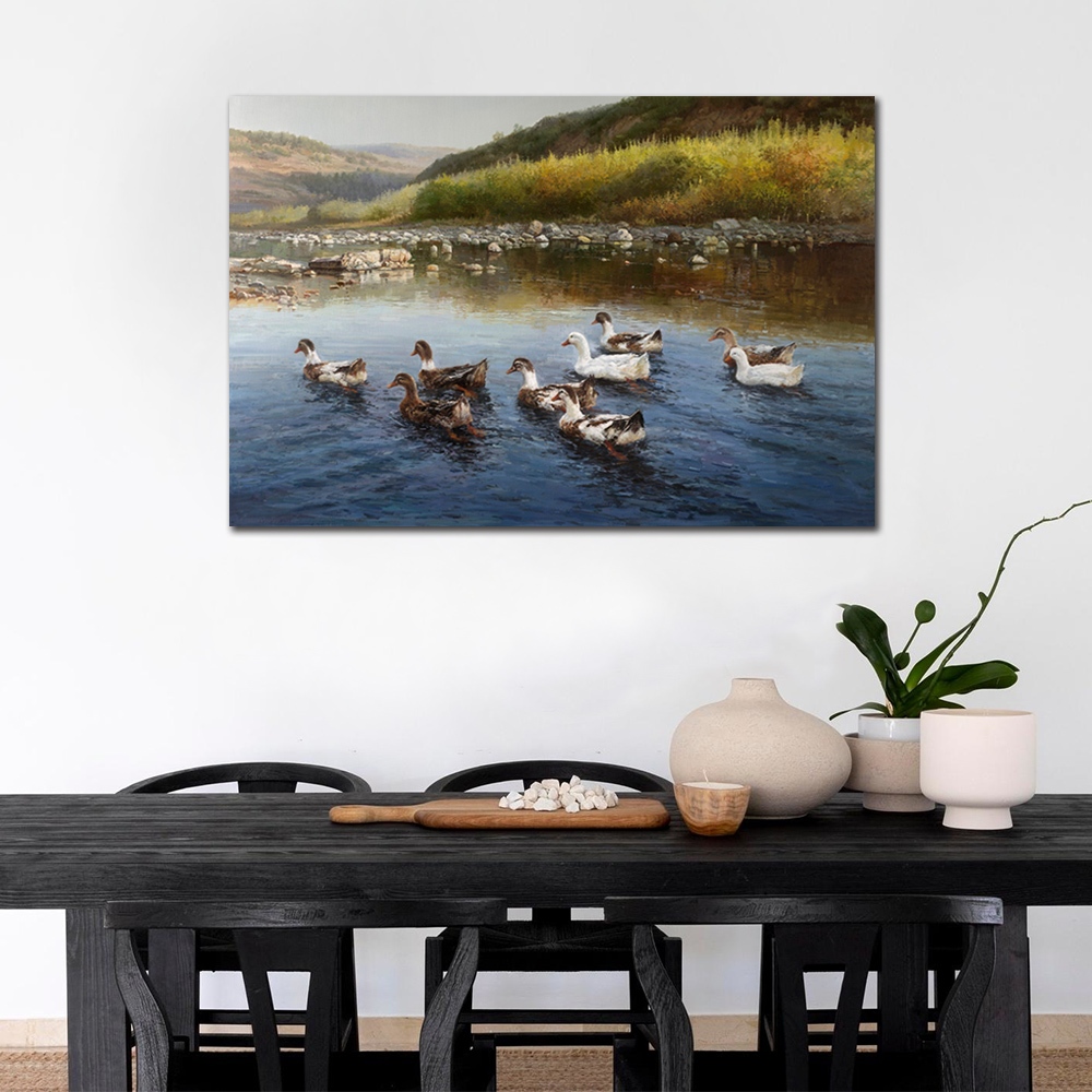 【御畫房】自在神遊 國家一級畫師手繪油畫60×90cm(VF-79), , large