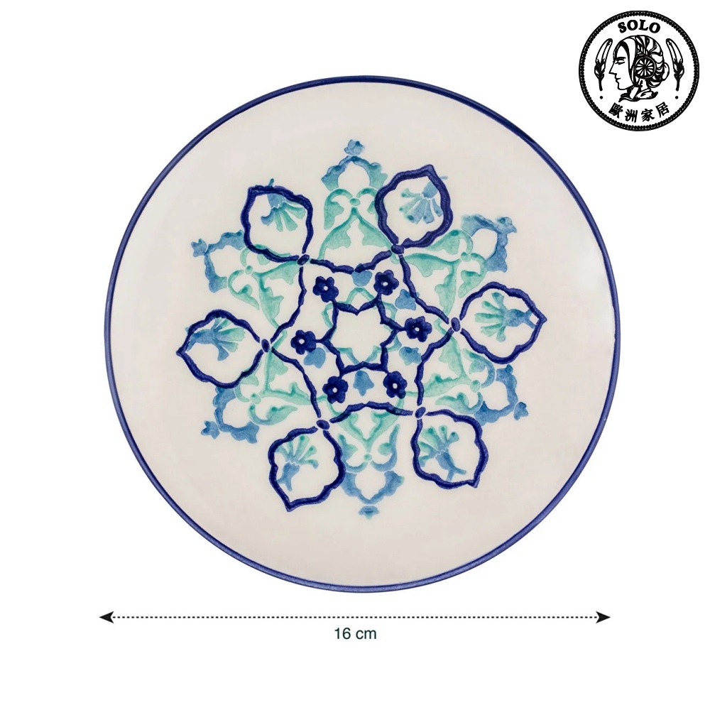 【SOLO歐洲家居】LCW Home 土耳其製 20cm 土耳其風花紋圓盤 餐盤 點心盤, , large