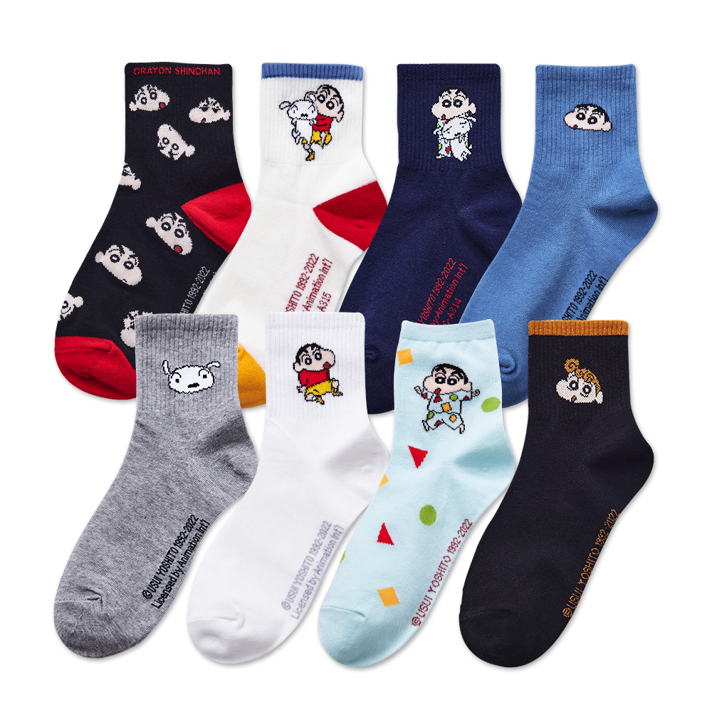 (多款)蠟筆小新長襪 台灣製長襪 百搭韓系襪 【旺達棉品】SC-A309~SC-A316, , large