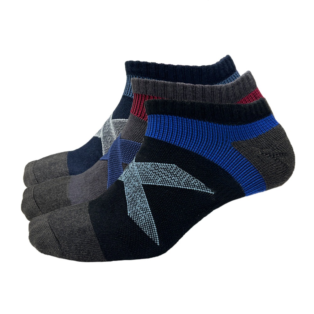 【BVD】石墨烯乾爽運動足弓男襪4入<丈青/灰藍>B559 襪子 短襪 除臭襪, , large