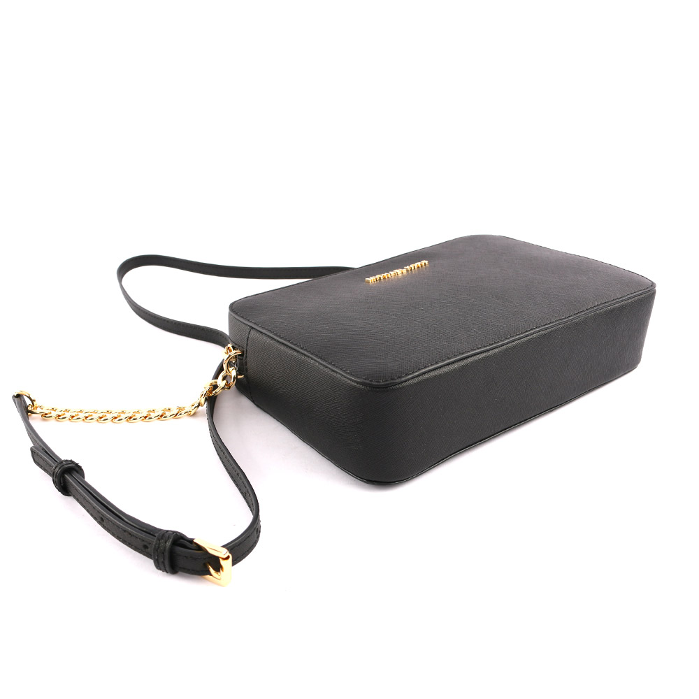 Michael Kors 金字logo方形鏈帶斜背包/黑色, , large