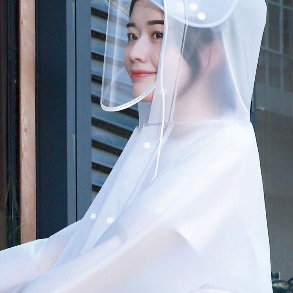 EVA高個子的透明雨衣-背包款 (附贈防水收納袋) 親子踏青 戶外郊遊 休閒逛街 抗寒 抗老化 無毒 環保EVA 透光白, , large