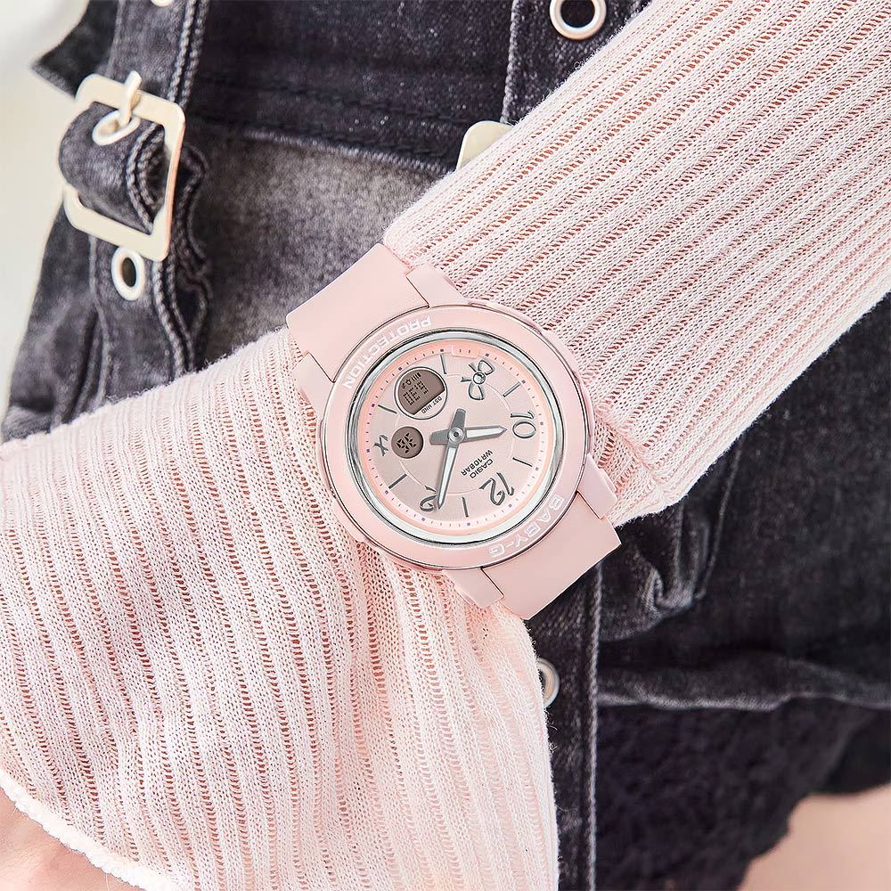 CASIO 卡西歐 BABY-G 緞帶雙顯女錶-粉色 BGA-290RA-4A, , large