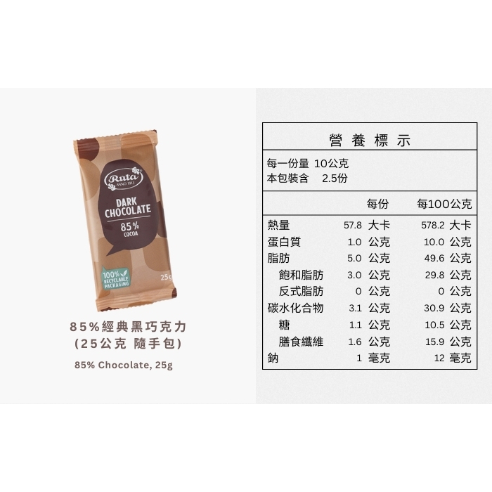Dark chocolate(85%),25g, , large