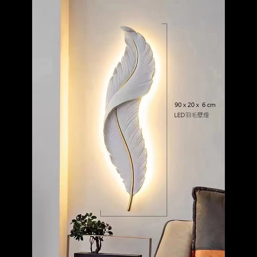 【H&R安室家】 LED羽毛壁燈 ZA0227, , large