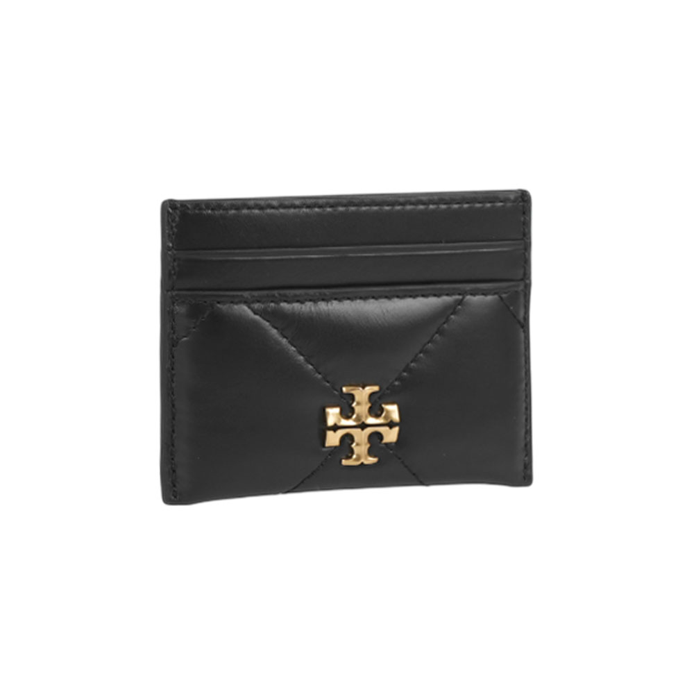 TORY BURCH Kira 菱格紋縫線4卡卡片夾/名片夾(黑色), , large