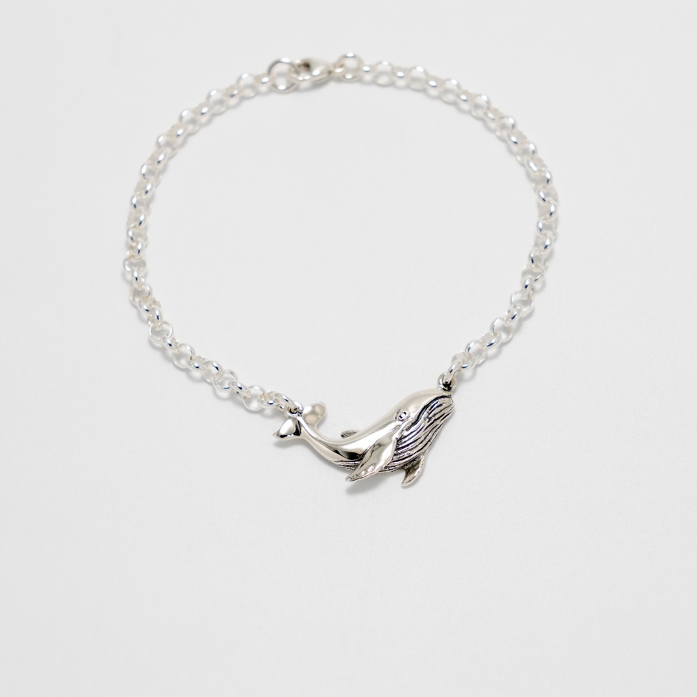 【Angel & Me】鯨生有妳 微笑 鯨魚 s925 純銀 手鍊 腳鍊 禮物, , large