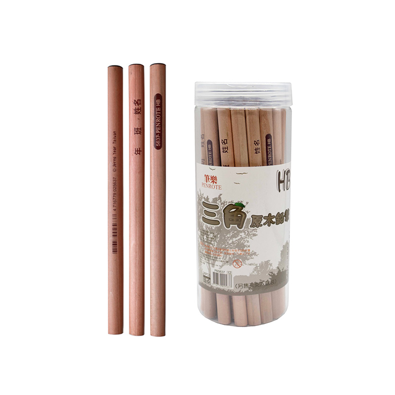 【PENROTE 筆樂】HB三角原木鉛筆 36入, , large