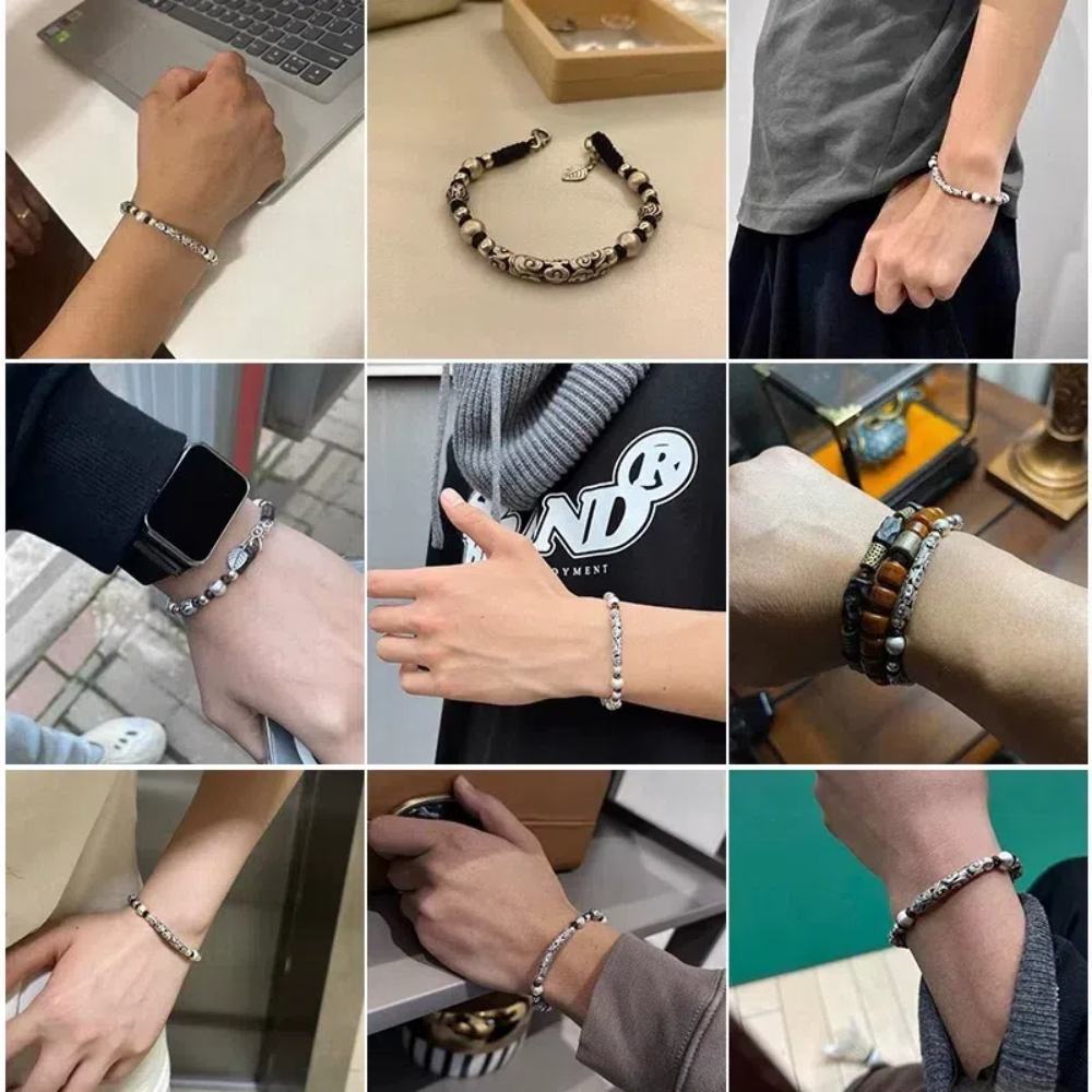 招財開運S925純銀祥雲款編織手鍊  附馬卡收納盒, , large