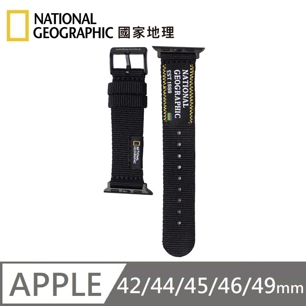National Geographic 國家地理 Apple Watch Nato Slim Strap 潮流錶帶 適用 Apple Watch 42/44/45/46/49mm - 黑色, , large