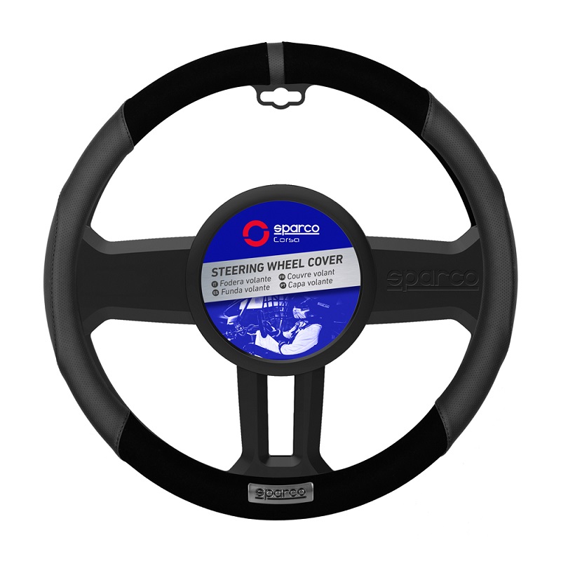 SPARCO Steering Wheel Cover, 黑色, large
