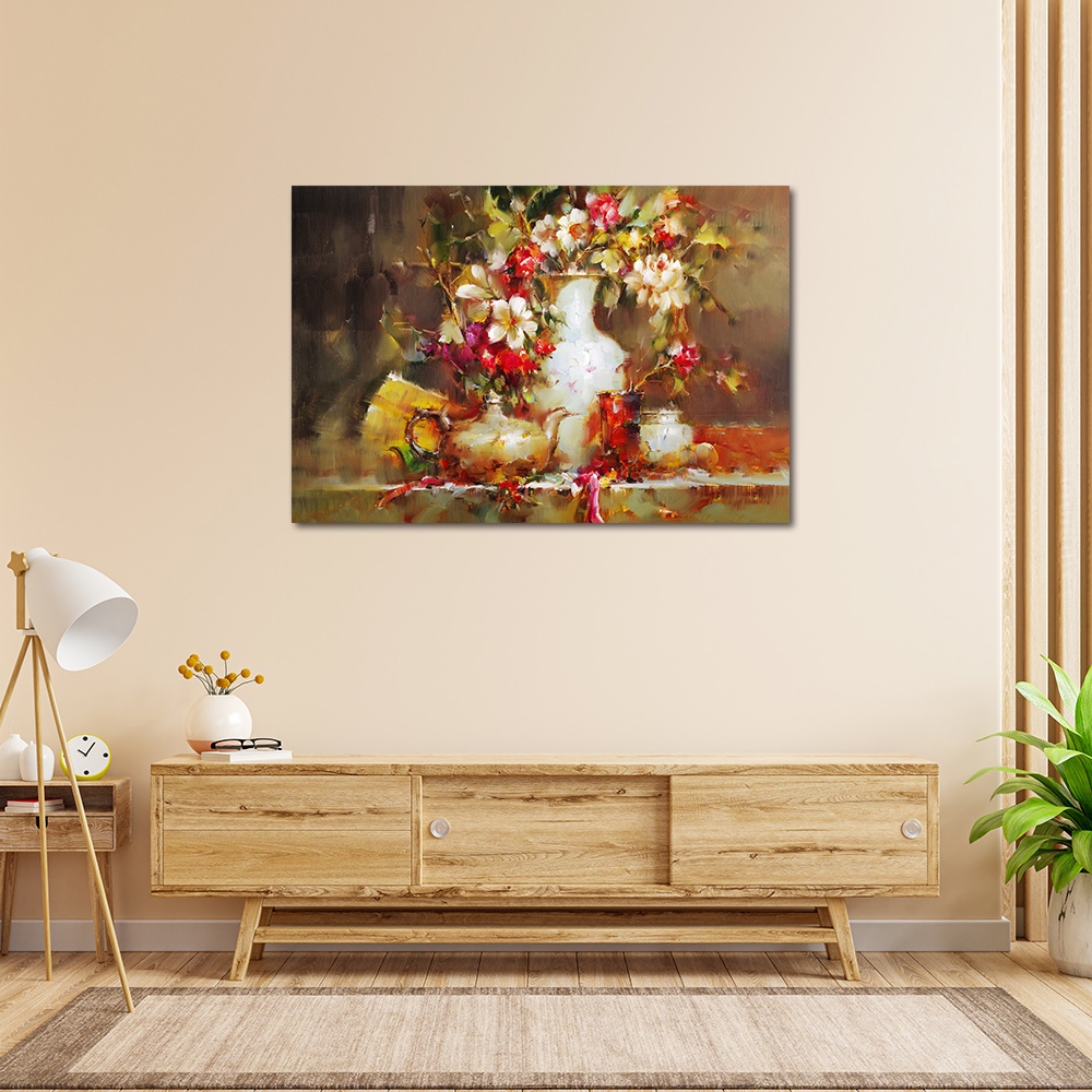 【御畫房】富貴花開之一 國家一級畫師手繪油畫60×90cm(VF-197), , large