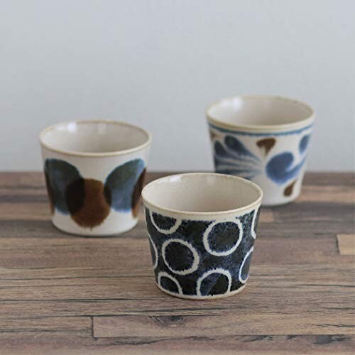 Brush Blue Ceramic Water Cup (Dot Printing), , large