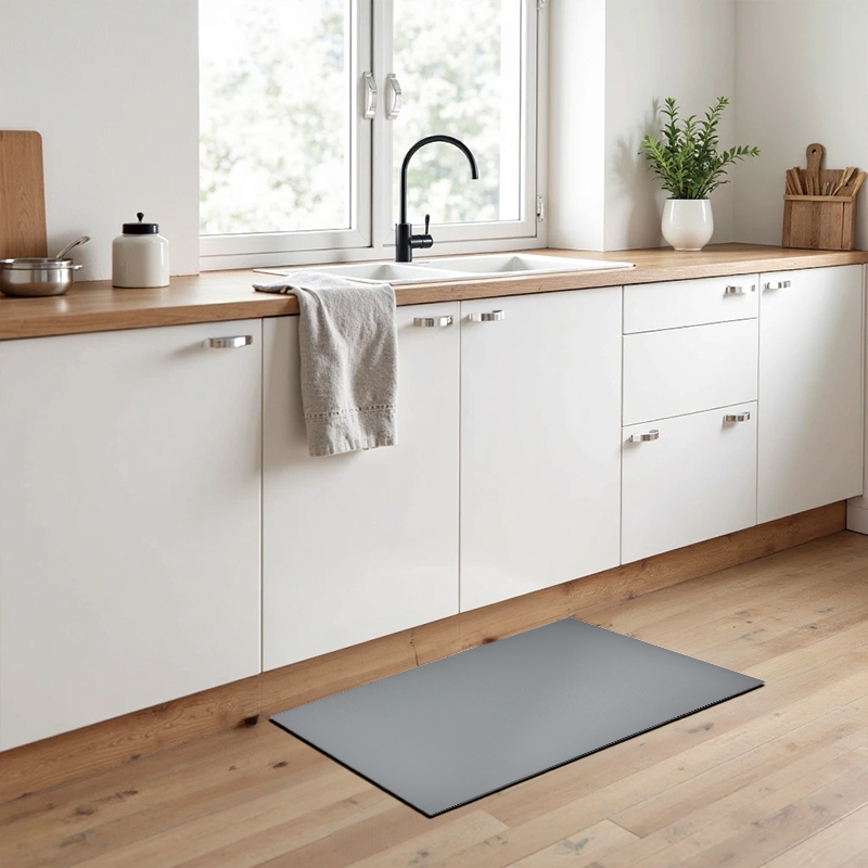 【Monster】 Kitchen Anti-Stain Non-Slip Mat – Natural Essence Series (80x50cm) – Morandi Gray, , large