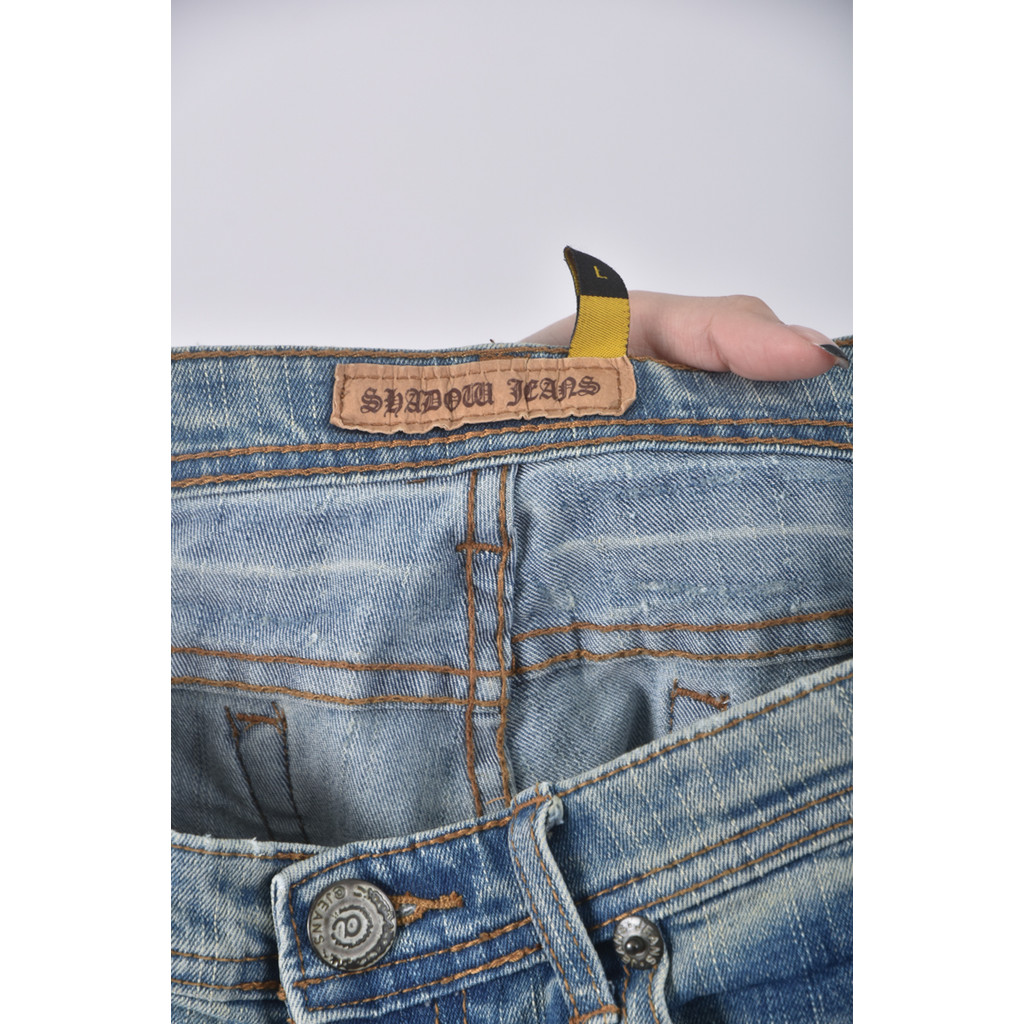 (XL) 丹寧牛仔質感棉質純棉藍色長褲二手衣, , large