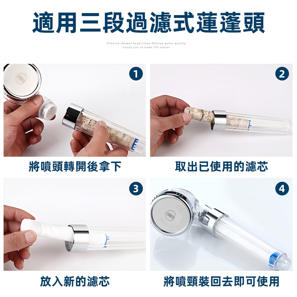 【上手家居】蓮蓬頭濾芯-白色(蓮蓬頭過濾/除氯過濾棉/濾心/蓮蓬頭濾心/pp棉/花灑濾心/pp棉濾芯), , large