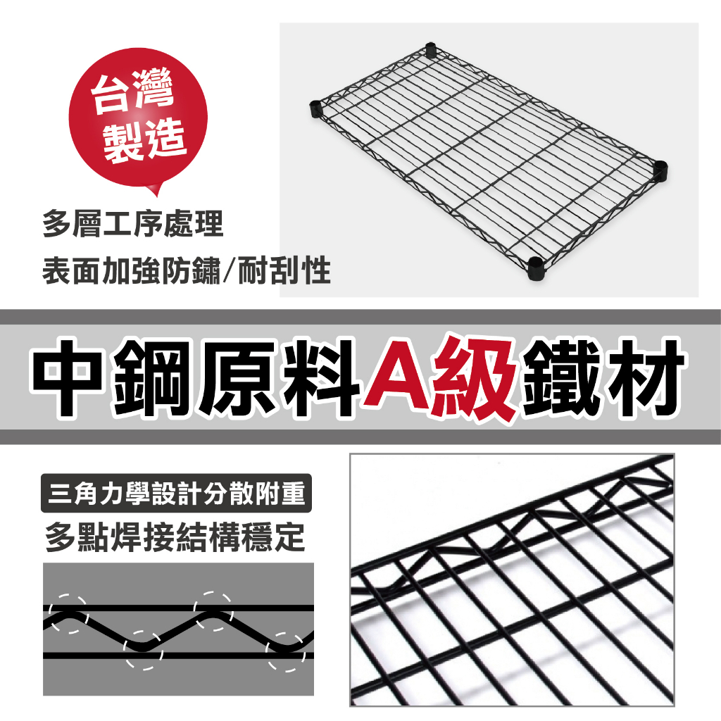 KIWISH 90x60x210cm Black 5-Tier Wire Shelving Unit | Heavy Duty Metal Storage Rack | Made in Taiwan, Free Shipping, , large