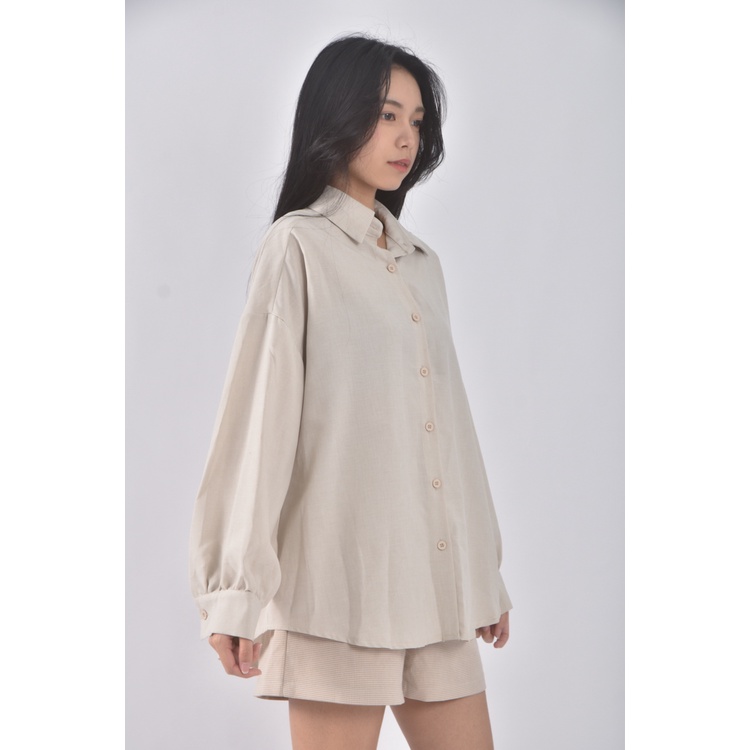 (F) 【智恩私服】質感棉質杏色襯衫上衣二手衣, , large