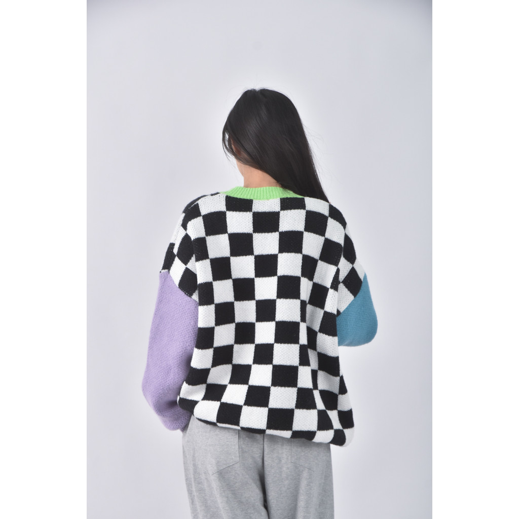 (2XL) le wong棋盤黑色長袖上衣二手衣, , large