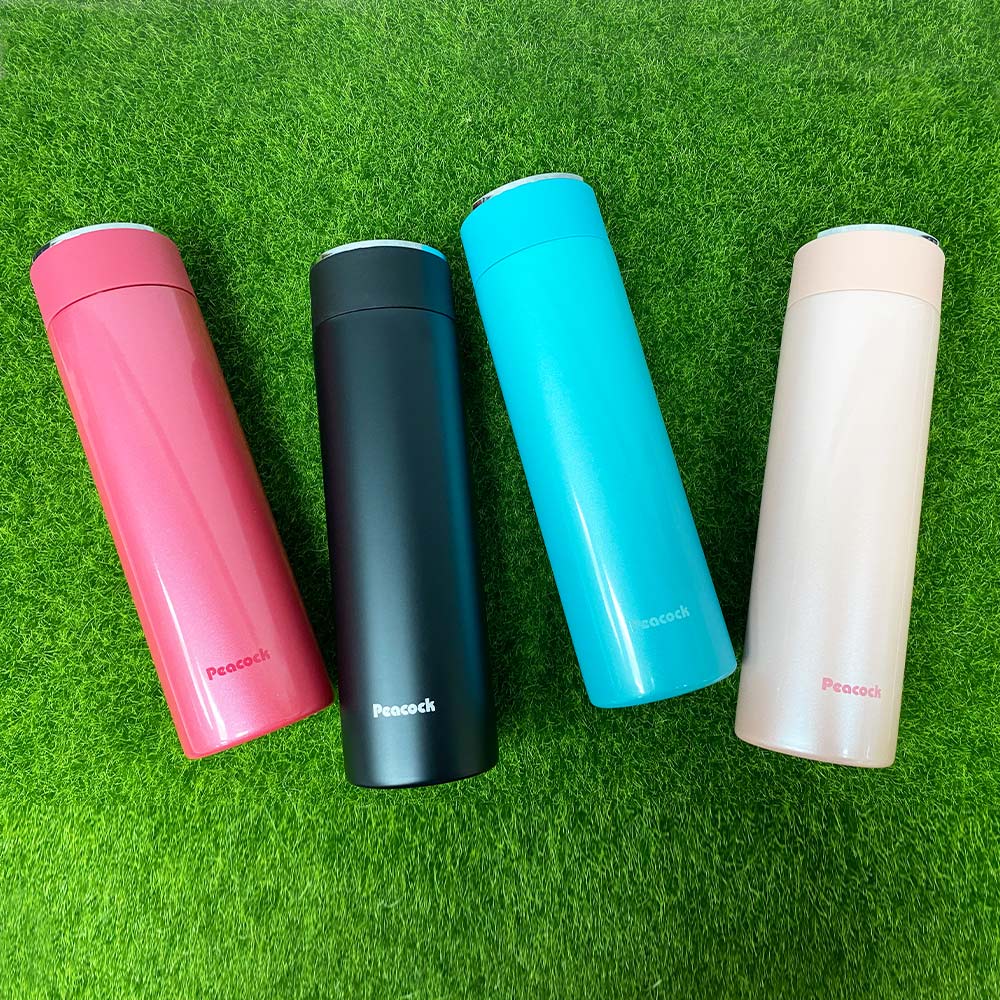 【日本孔雀Peacock】時尚休閒 不鏽鋼保冷保溫杯500ML(防燙杯口設計)-戀櫻粉, , large