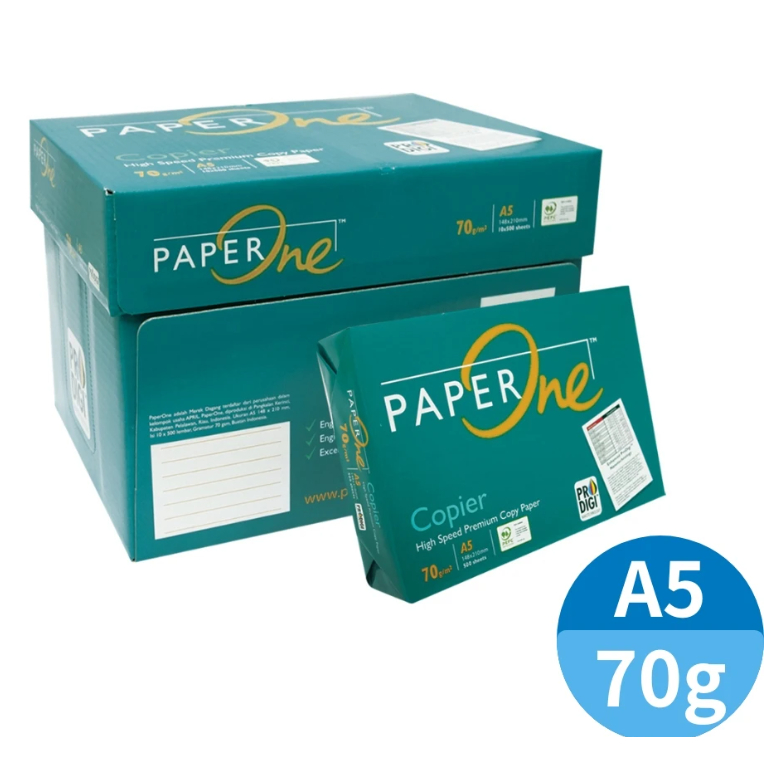 箱購 原廠 PAPER ONE A5 70磅 影印紙 (A5 x 10包入) 雷射 . 影印 . 傳真 . 噴墨 70P, , large