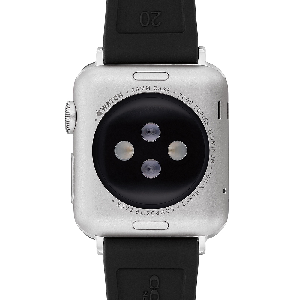 COACH Apple Watch 錶帶 38/40/41mm適用 黑色菱格紋矽膠錶帶 520快樂 送禮禮物(不含手錶), , large