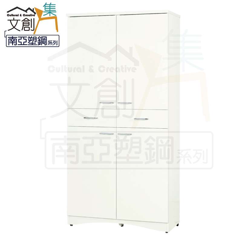 【文創集】奈米 環保3尺南亞塑鋼四門二抽高鞋櫃(客約商品), , large