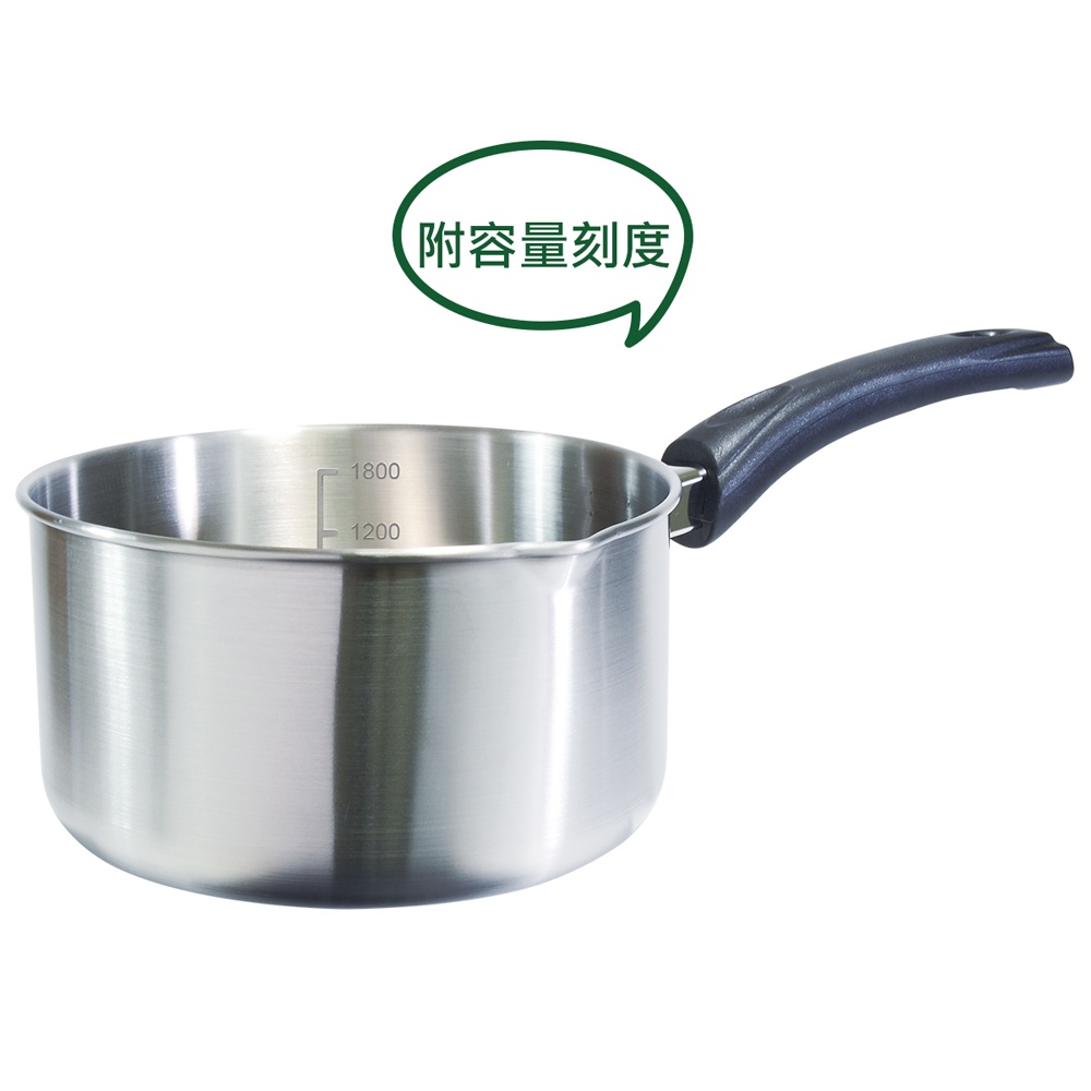 PERFECT 理想牌 極緻316不鏽鋼雪平鍋湯鍋可當刻度量杯 無蓋20cm-Leidea樂德兒, , large