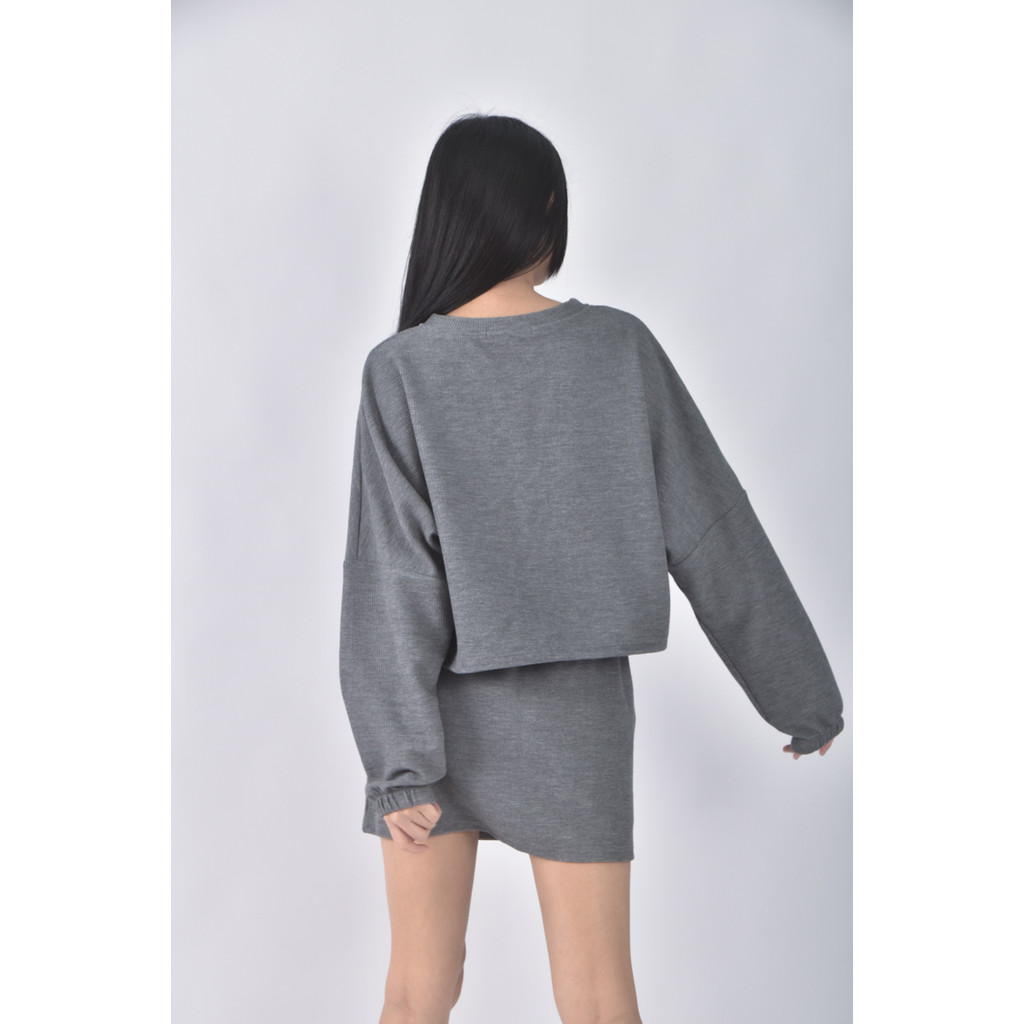 (M) in touch韓牌字母灰色套裝二手衣, , large