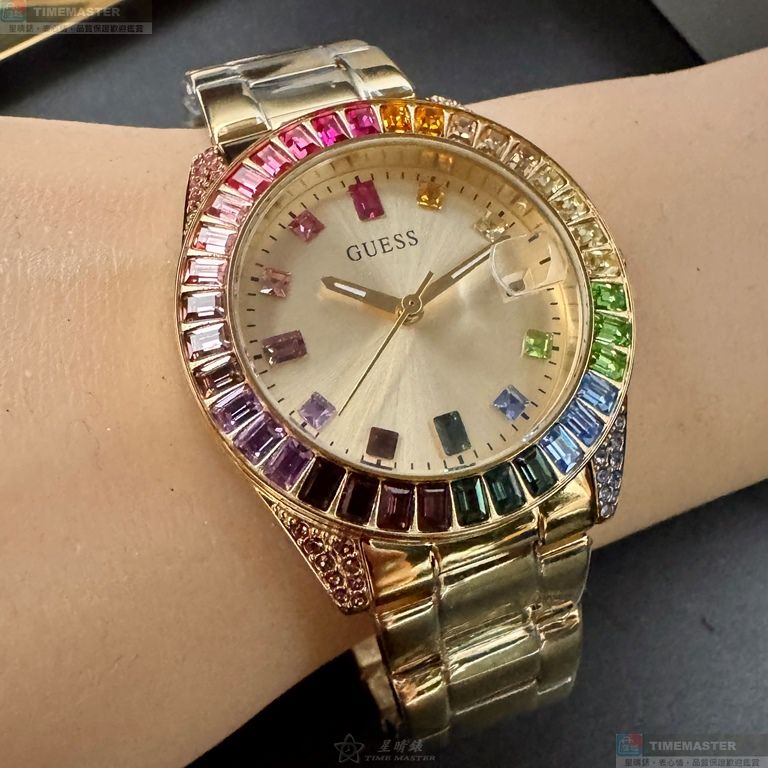 [星晴錶業]GUESS手錶,34mm,GC00005金色錶面金色錶殼金色精鋼錶帶款, , large