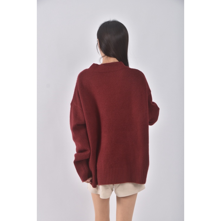 (F) 【智恩私服】質感V領紅色長袖上衣二手衣, , large