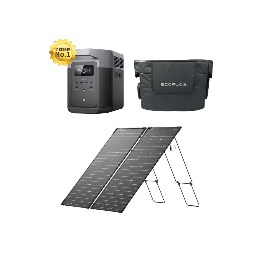EcoFlow DELTA 2 MAX 儲能電源＋專用收納包＋125W 單面便攜太陽能板, , large