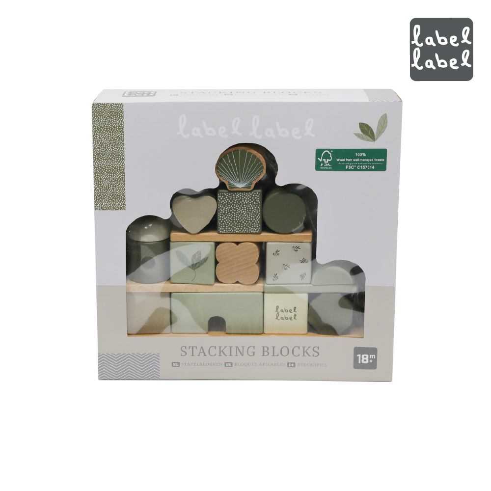 官方直營【Label Label】木質積木屋疊疊樂-橄欖綠, , large