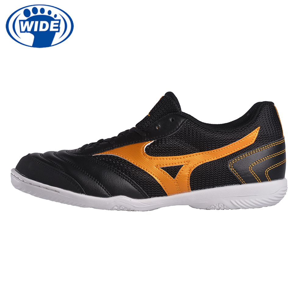 MIZUNO MRL SALA CLUB IN 黑金 成人室內足球鞋 平底足球鞋 寬楦 Q1GA230382【樂買網】, , large