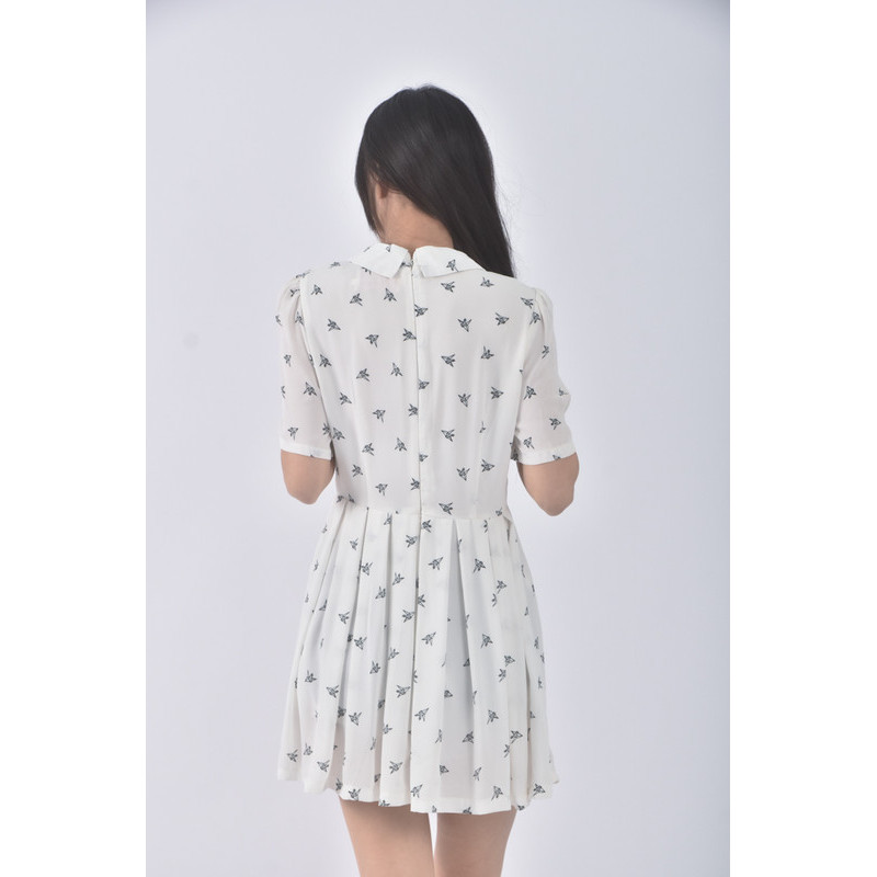 (S) zhuan zhuan質感千紙鶴白色洋裝二手衣, , large