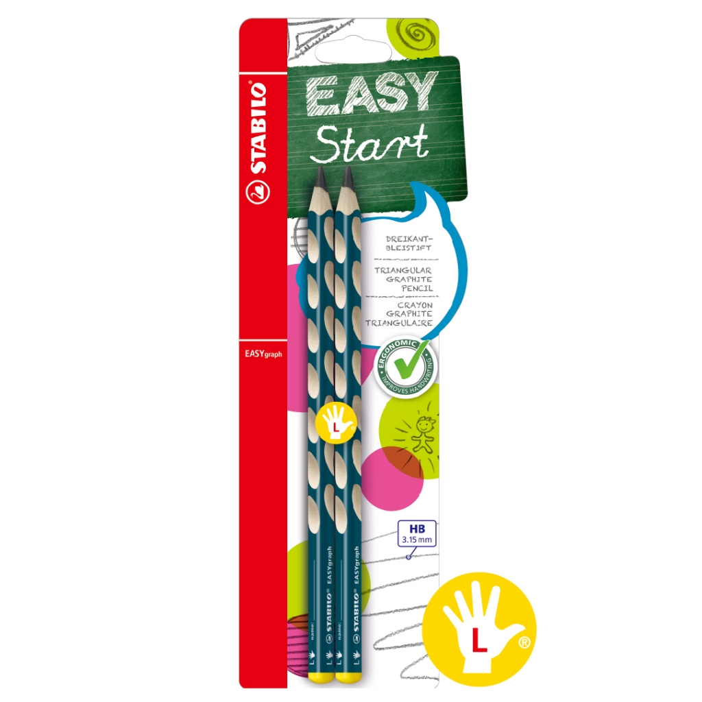 【德國天鵝STABILO】EASYgraph 人體工學思筆樂洞洞鉛筆-2支入右手HB粉紅(STB-50648-1), , large