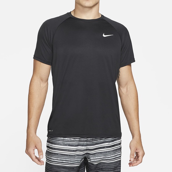 Nike Essential 男 T恤 短袖 防曬衣 抗UV 排汗 乾爽 舒適 黑 [NESSA586-001], , large