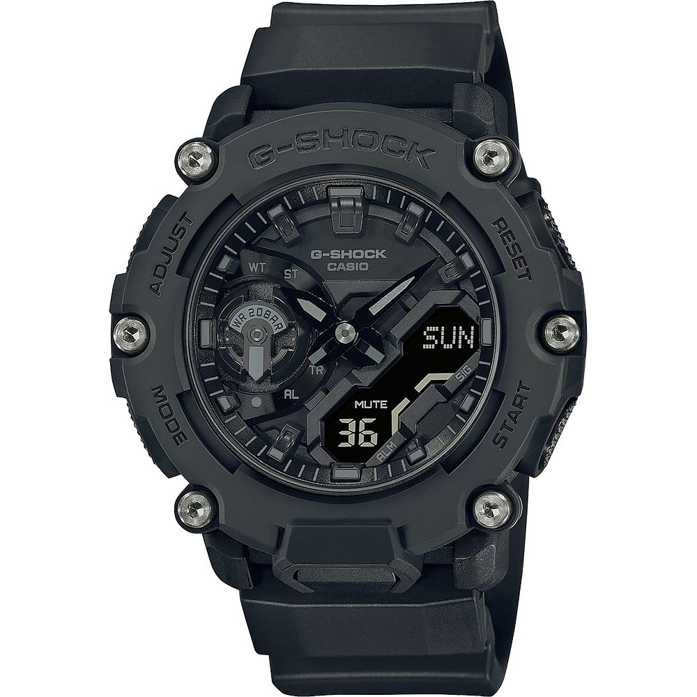 CASIO 卡西歐 G-SHOCK 一起冒險去 碳核心防護構造雙顯計時手錶 GA-2200BB-1A, , large