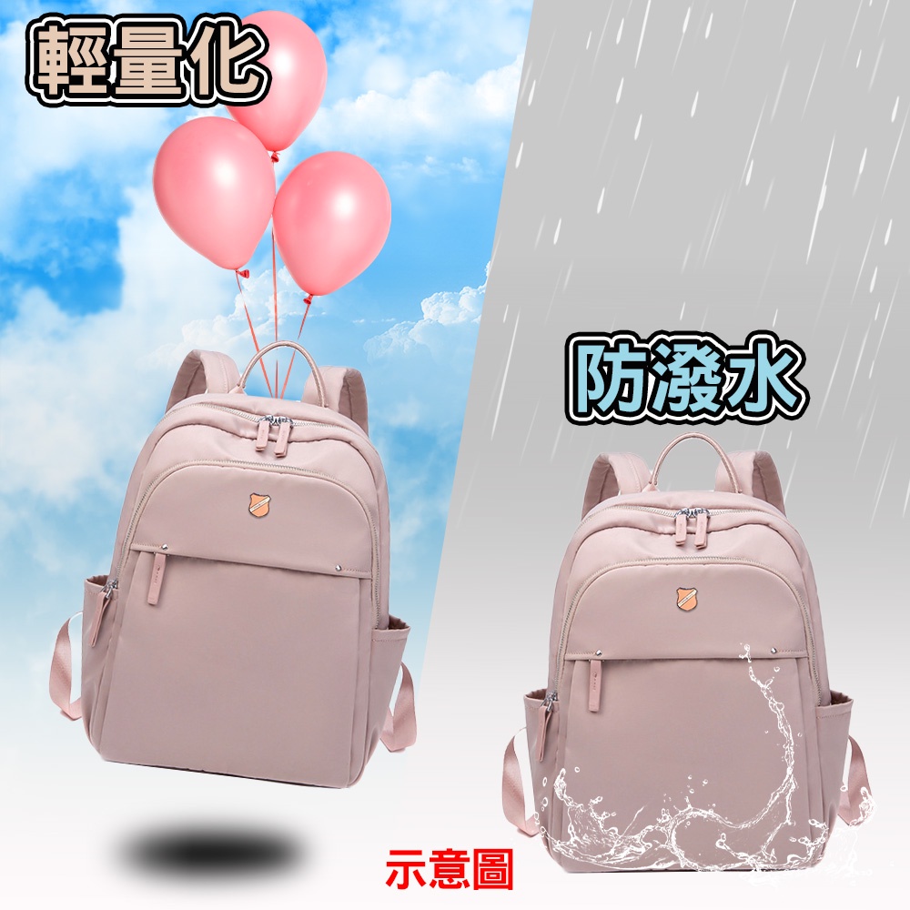 SPRING-尼龍後背包商務通勤後背包大容量電腦包輕旅行後背包-多色, , large