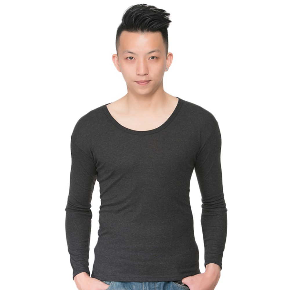 溫控男圓領羅紋發熱衣<白XL>L282 保暖 抗寒 台灣製, , large