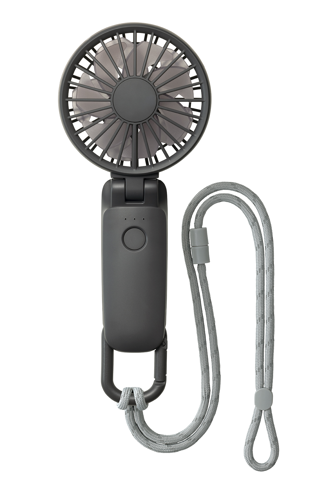 【Rhythm】日本勾掛式雙扇葉摺疊手提風扇3.2 - 迷霧黑, , large