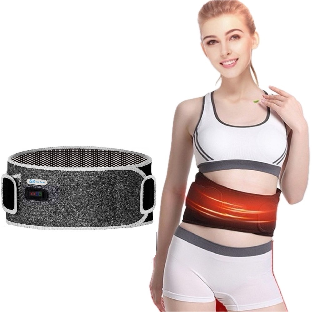 【Smart Bearing 智慧魔力】尊爵款無光充電式 熱敷震動按摩 無線彈力鬆緊護腰帶(定時/按摩/熱敷), 灰, large