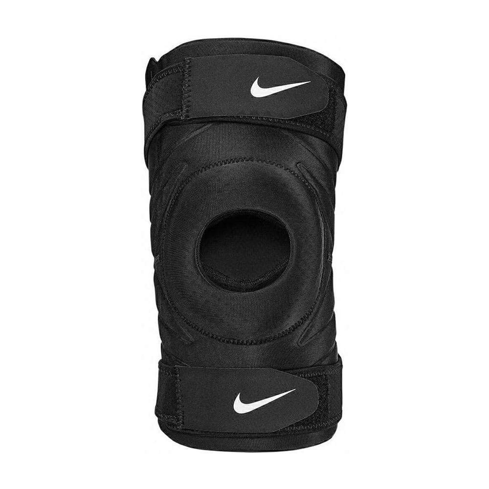 NIKE PRO 開口調節式護膝 健身 護具 護膝 魔鬼氈 支撐 防撞 保護 耐用 透氣 舒適 針織 黑S/M/L/XL