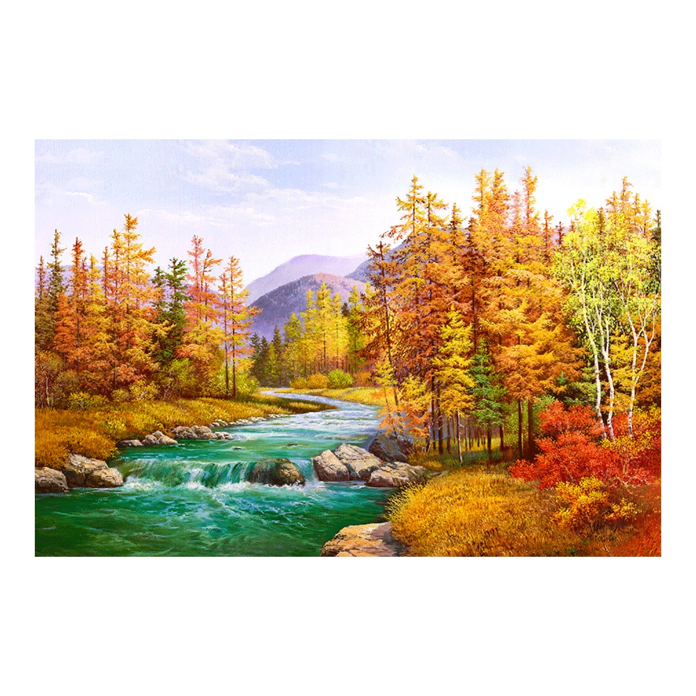 【御畫房】富金風溪流 國家一級畫師手繪油畫60×90cm(VF-10), , large