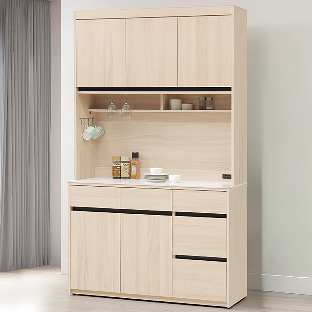 【Hampton 漢汀堡】朵尼4尺碗盤櫃組, , large