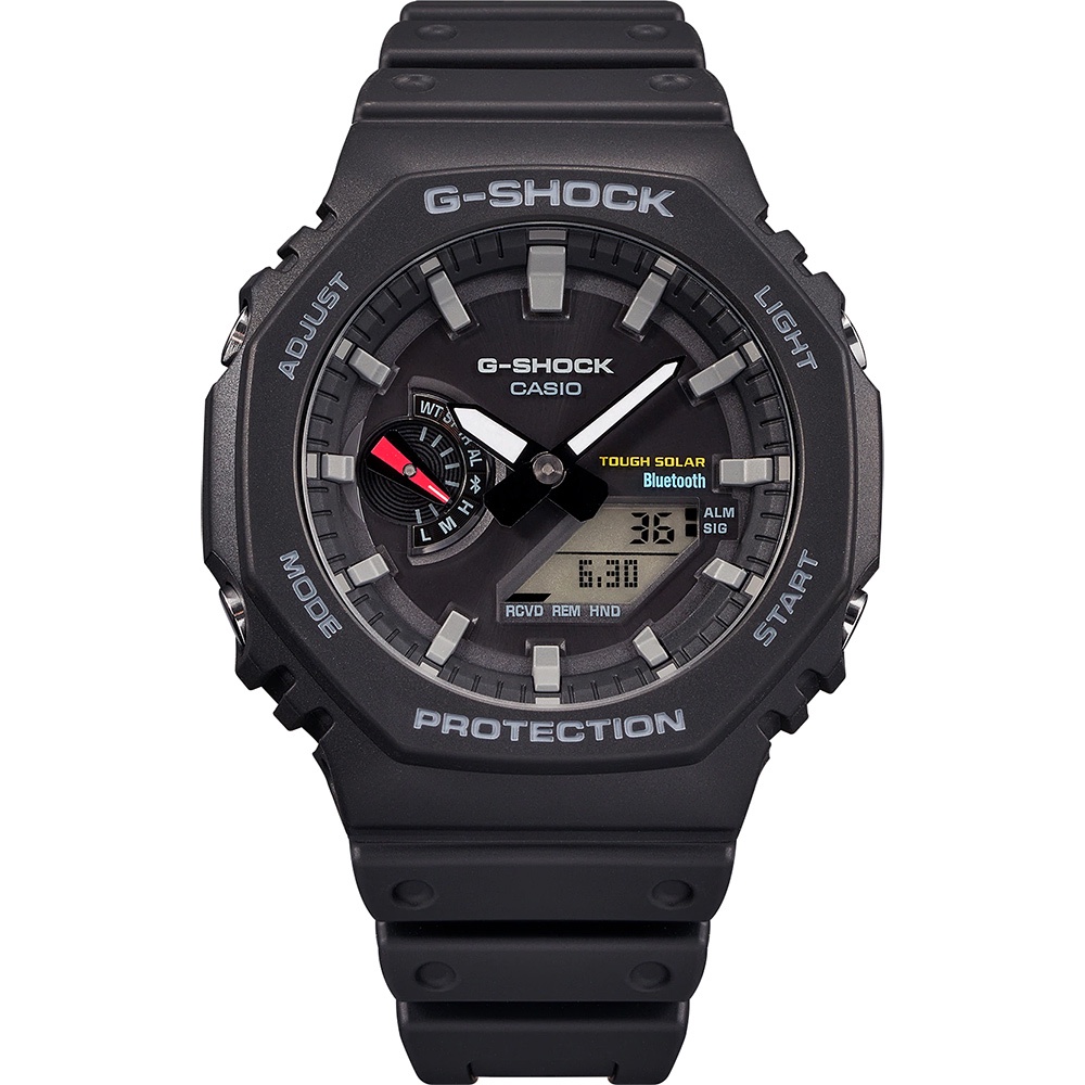 CASIO 卡西歐 G-SHOCK 極簡八角 太陽能電力智慧藍牙手錶 GA-B2100-1A, , large